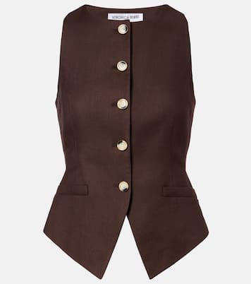 Hartwell linen-blend twill vest | Veronica Beard