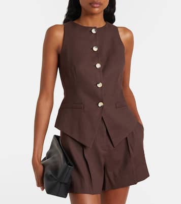 Hartwell linen-blend twill vest | Veronica Beard