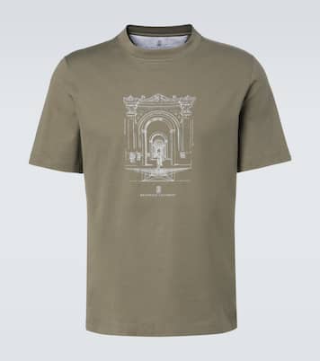 T-shirt en coton imprimé | Brunello Cucinelli