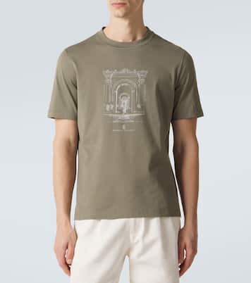 T-shirt en coton imprimé | Brunello Cucinelli