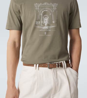 T-shirt en coton imprimé | Brunello Cucinelli
