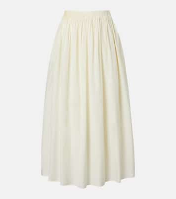Naya gathered cotton and silk maxi skirt | Loulou de Saison