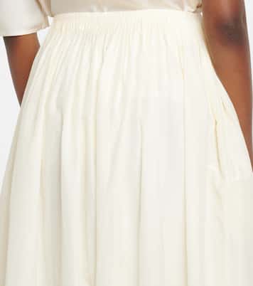 Naya gathered cotton and silk maxi skirt | Loulou de Saison