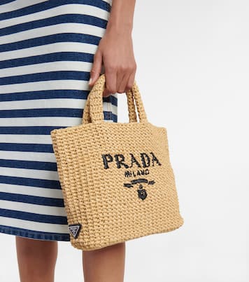 Logo raffia shopper | Prada