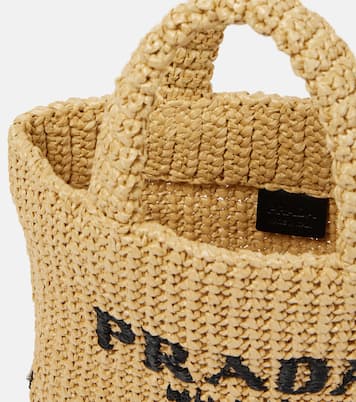 Logo raffia shopper | Prada