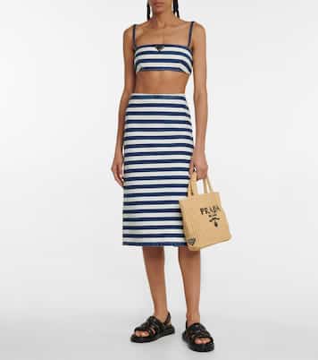 Logo raffia shopper | Prada