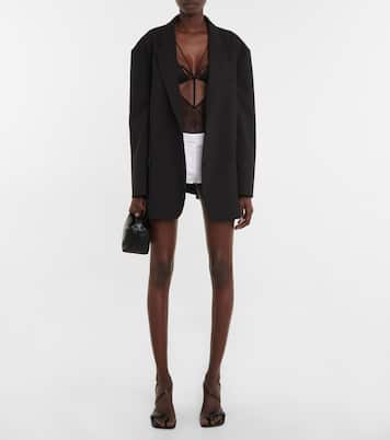 Low-rise wool minishorts | Nensi Dojaka