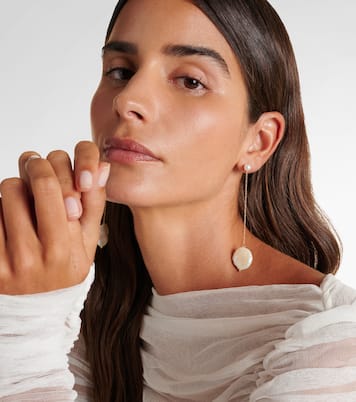 14kt gold drop earrings with pearls | Mateo