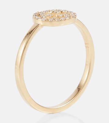 Anello Interlocking G in oro 18kt con diamanti | Gucci