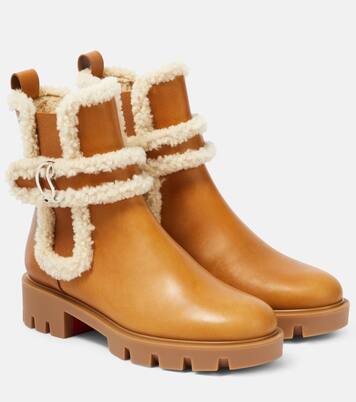 CL Chelsea shearling-trimmed ankle boots | Christian Louboutin