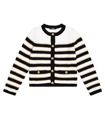 Striped wool-blend cardigan | Balmain Kids