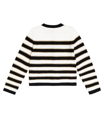 Striped wool-blend cardigan | Balmain Kids