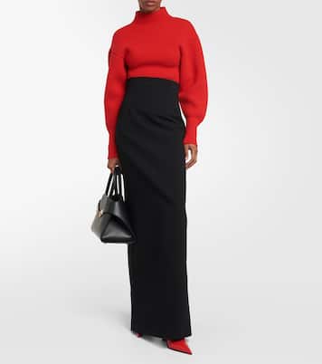 High-rise wool-blend maxi skirt | Ferragamo
