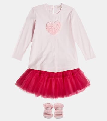 Embellished cotton jersey T-shirt | Monnalisa