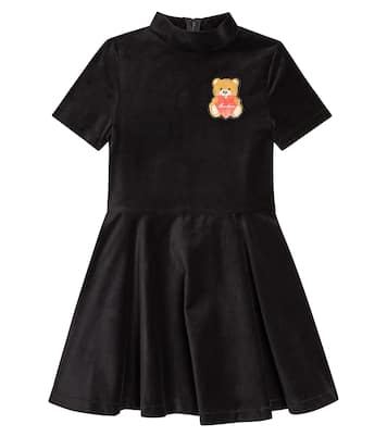 Teddy Bear velvet dress | Moschino Kids