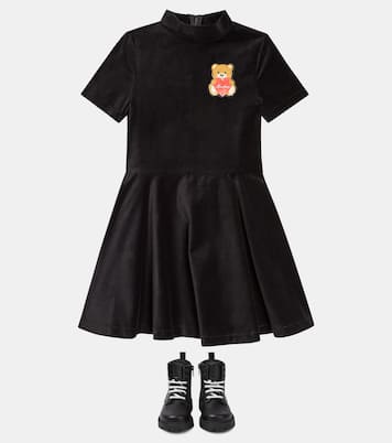 Teddy Bear velvet dress | Moschino Kids