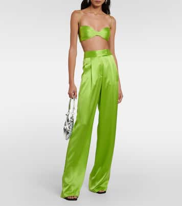 High-rise silk satin wide-leg pants | The Sei