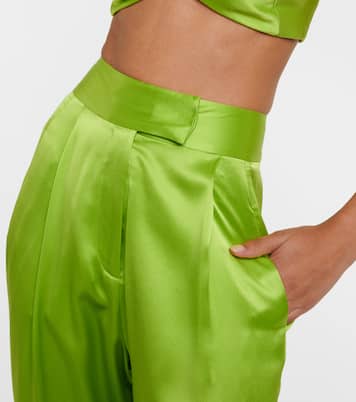 High-rise silk satin wide-leg pants | The Sei