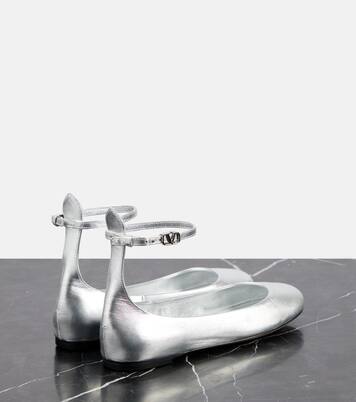 Bailarinas Tan-Go de piel metalizada | Valentino Garavani