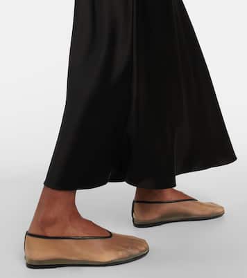 Marcy皮革边饰网布芭蕾舞平底鞋 | Khaite