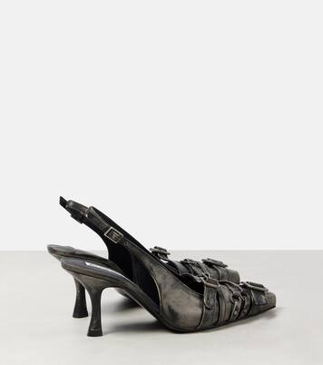 Buckle-detail leather slingback pumps | Acne Studios