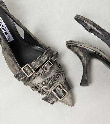 Buckle-detail leather slingback pumps | Acne Studios