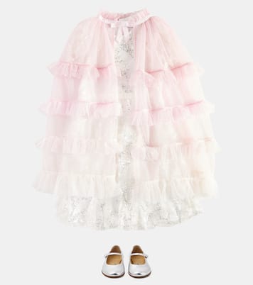 Ruffled mesh cape | Self-Portrait Kids