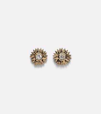 Sunburst 14kt gold earrings with diamonds | Sydney Evan