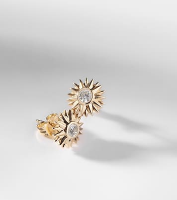 Sunburst 14kt gold earrings with diamonds | Sydney Evan
