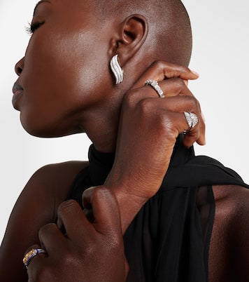 Ring Eyelash aus 18kt Weißgold mit Emaille und Diamanten | Kamyen