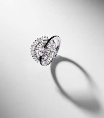 Ring Eyelash aus 18kt Weißgold mit Emaille und Diamanten | Kamyen