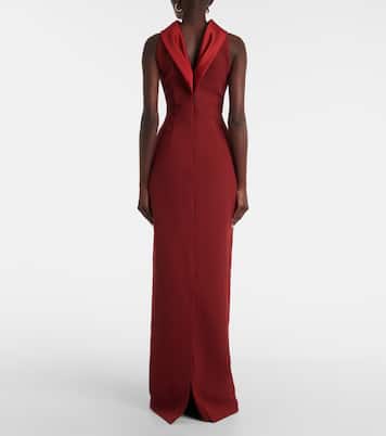 Robe Holliana aus Crêpe mit Satin | Safiyaa