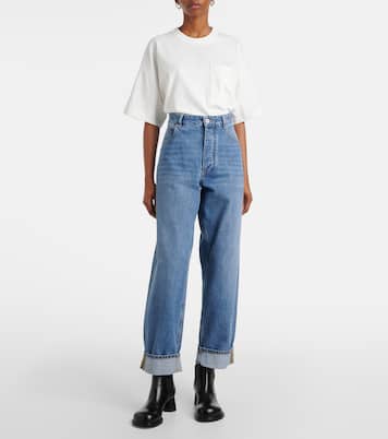 Jeans rectos de tiro medio | Bottega Veneta