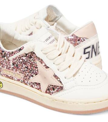 Ball Star glitter leather sneakers | Golden Goose Kids