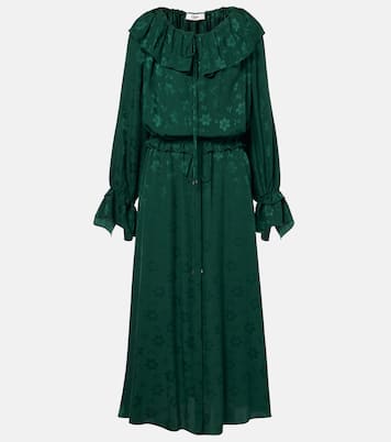 Vestido midi de seda en jacquard floral | Chloé