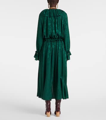 Vestido midi de seda en jacquard floral | Chloé