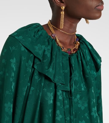 Vestido midi de seda en jacquard floral | Chloé