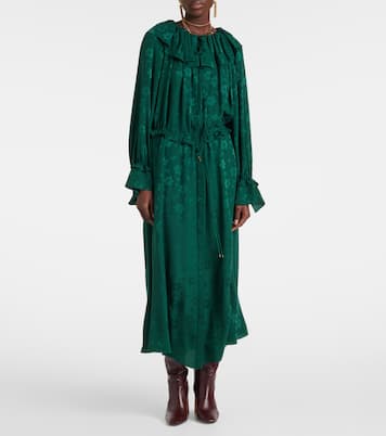 Vestido midi de seda en jacquard floral | Chloé