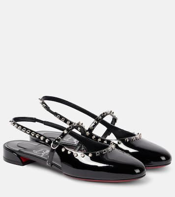 Sweet Janispikes patent leather slingback flats | Christian Louboutin