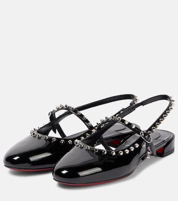 Sweet Janispikes patent leather slingback flats | Christian Louboutin