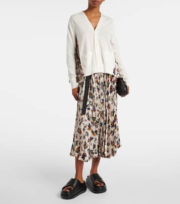 Printed pleated midi skirt | Sacai