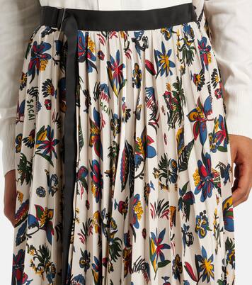 Printed pleated midi skirt | Sacai
