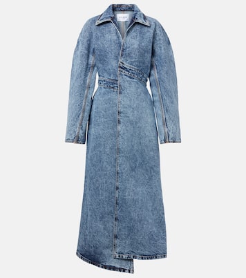 Asymmetric denim coat | Alaïa