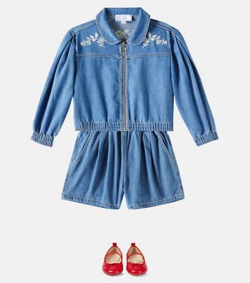 Jacky embroidered denim bomber jacket | C'era Una Volta