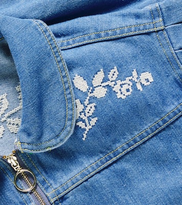 Jacky embroidered denim bomber jacket | C'era Una Volta