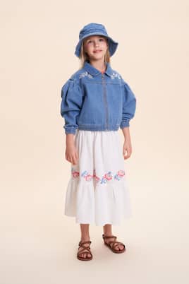 Jacky embroidered denim bomber jacket | C'era Una Volta