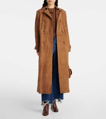 Trenchcoat Tate aus Veloursleder | Nour Hammour