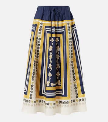 Bedruckter Midirock aus Baumwollpopeline | La DoubleJ