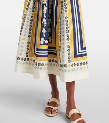 Bedruckter Midirock aus Baumwollpopeline | La DoubleJ