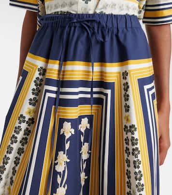 Bedruckter Midirock aus Baumwollpopeline | La DoubleJ